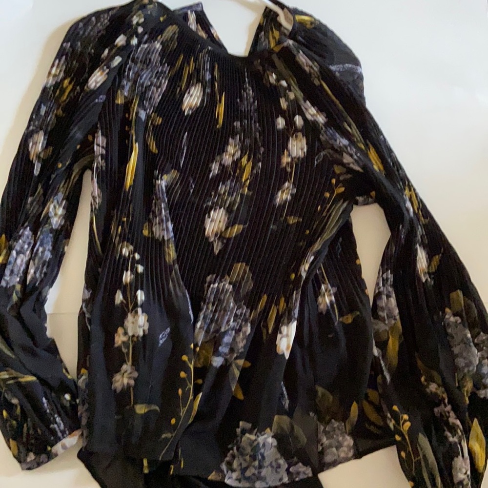 Cute creased fabric billing sleeve blouse.